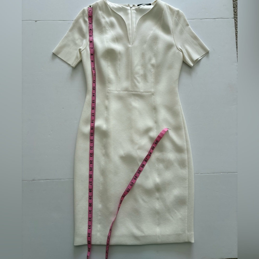 Elie Tahari Structured Cream Dress XS - Picture 8 of 8